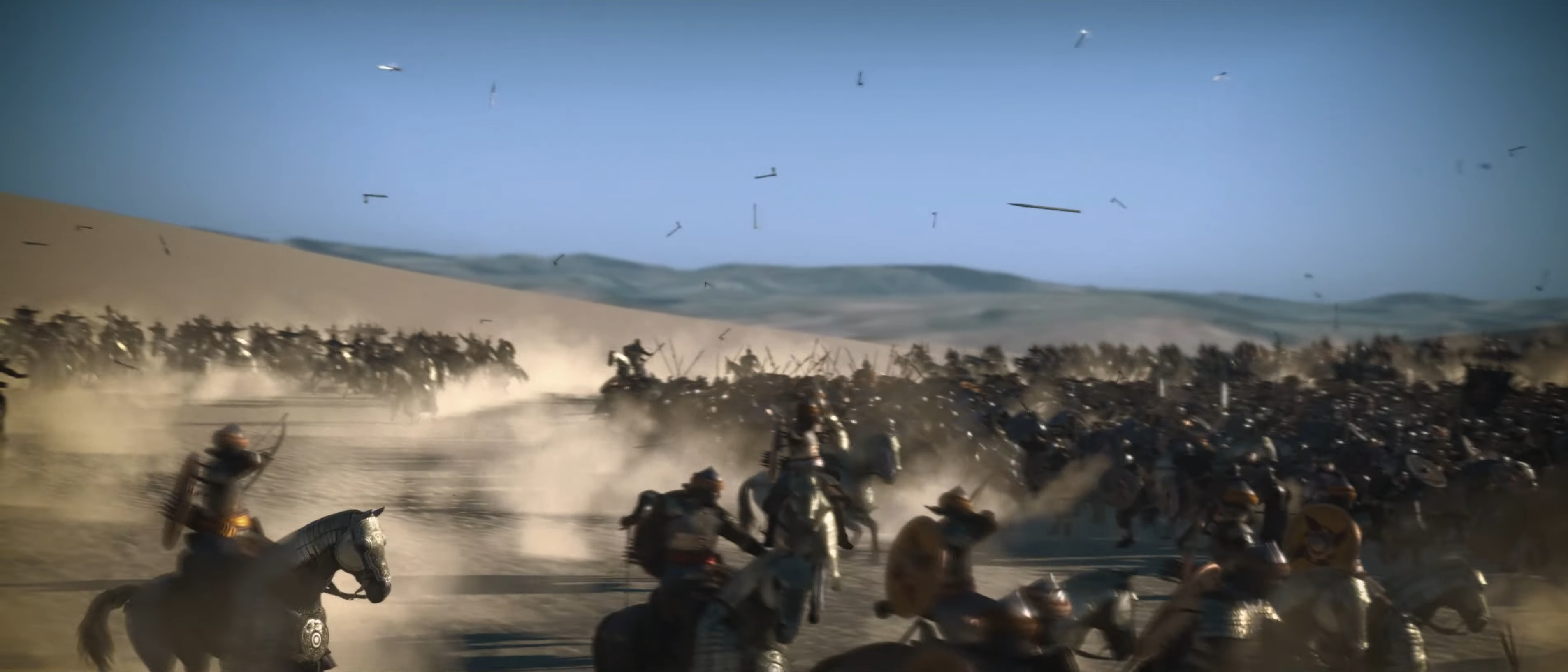 Hundreds of Nords all throwing their axes at once in Mount and Blade 2: Bannerlord - War Sails trailer still