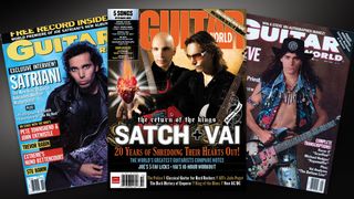 Joe Satriani and Steve Vai Guitar World magazine covers