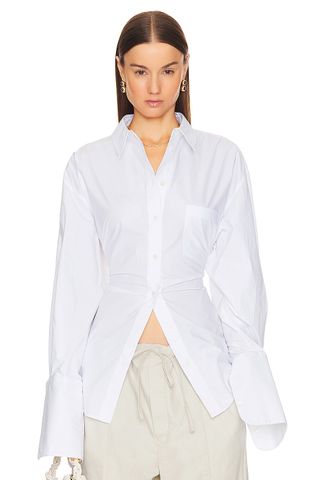 Poplin Lace Back Shirt