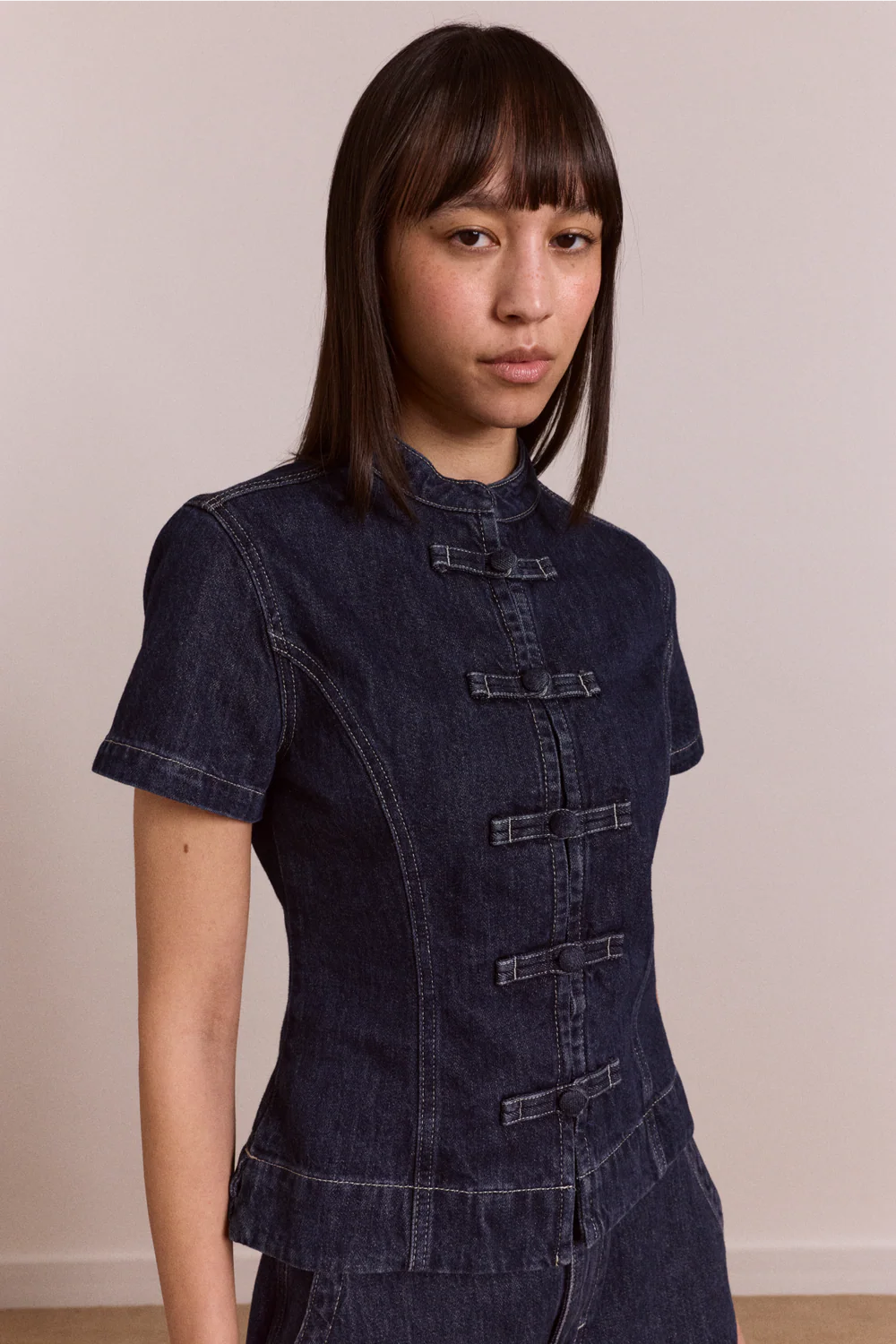 Damson Madder, Nelly Button Trim Top