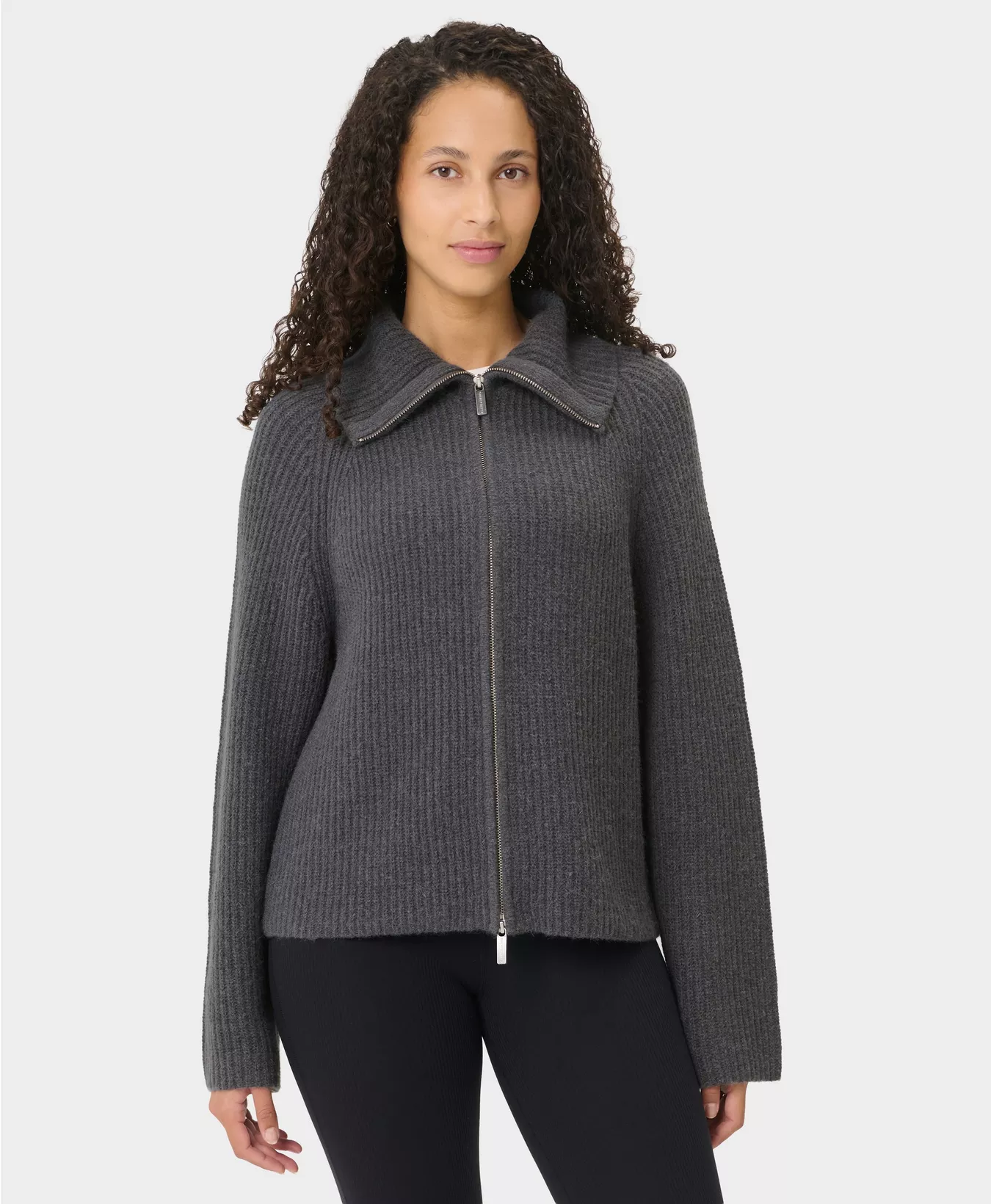 Sweaty betty, Knitted Funnel Neck Zip Through