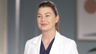 Meredith Grey smiles on Grey's Anatomy.