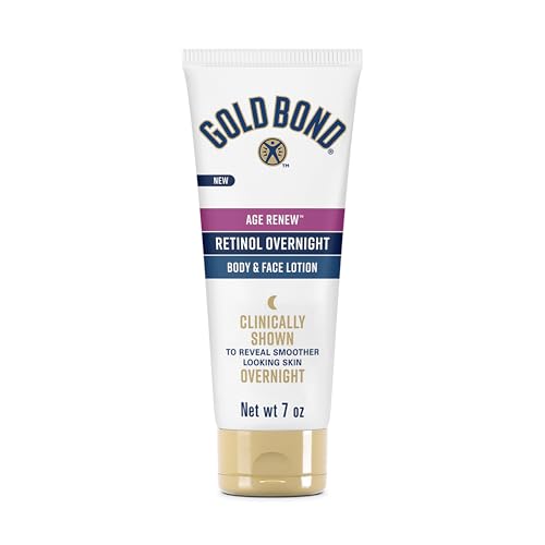 Gold Bond Age Renew Retinol Overnight Body & Face Lotion, With Retinol & Peptide Complex, for Dry Skin, 7 Oz.