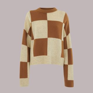 whistles check wool blend jumper