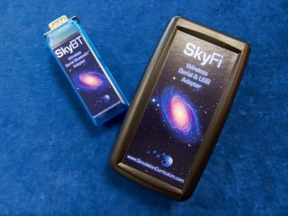 The SkyFi and SkyBT units allow the remote control of most telescope brands via Wi-Fi and Bluetooth, respectively.