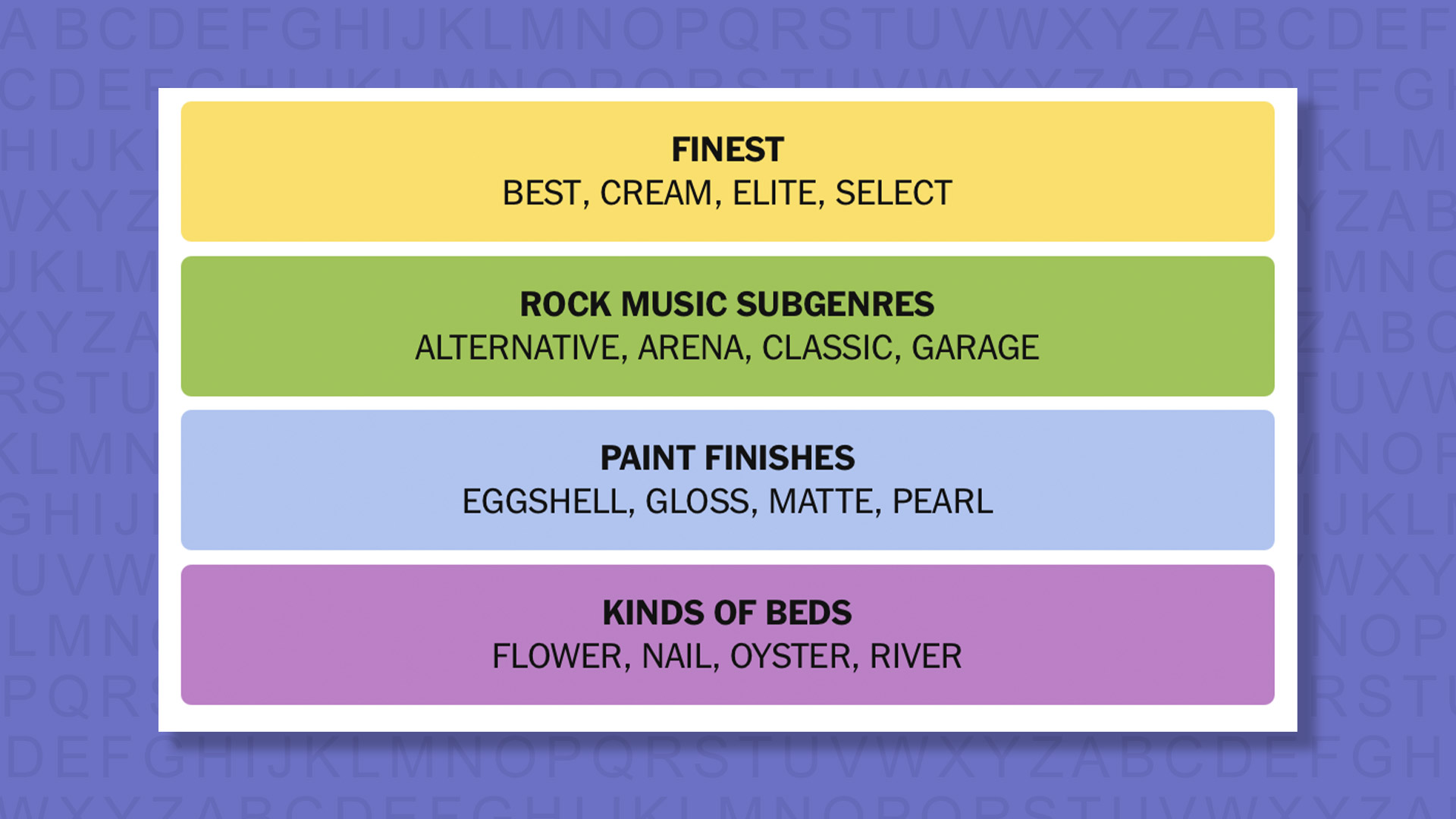 NYT Connections answers for game 850 on a purple background