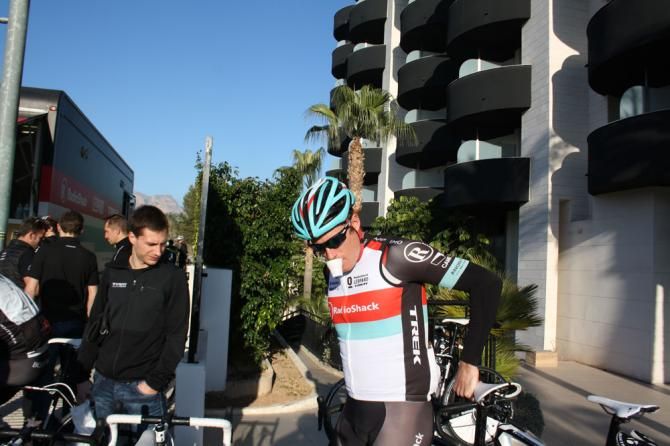 Rast makes time for a coffee before the group sets off