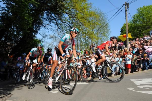 Philippe Gilbert (Omega Pharma-Lotto) had no issues with the Mur de Huy.