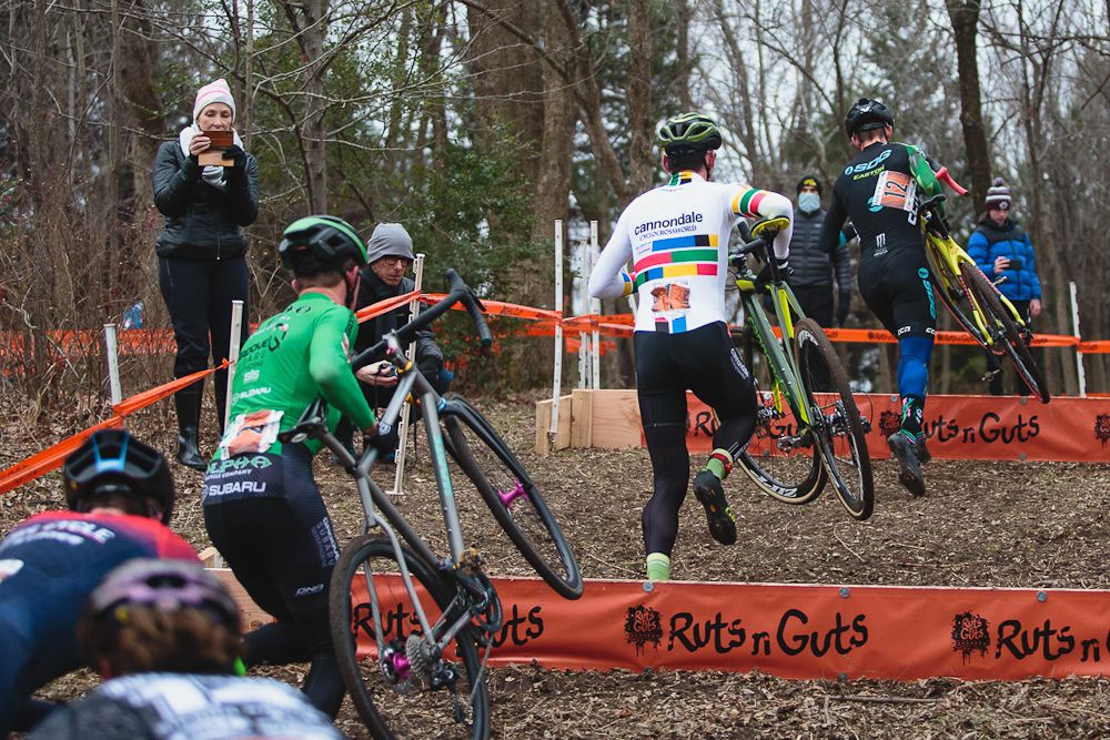 The men's leaders at Ruts 'n' Guts on the barriers