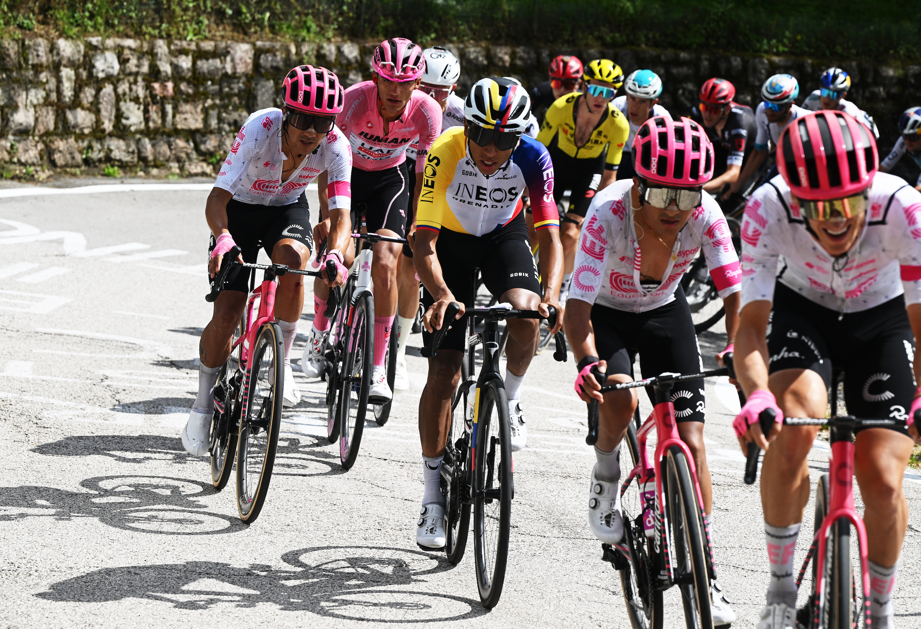 The group of favourites at the Giro d'Italia