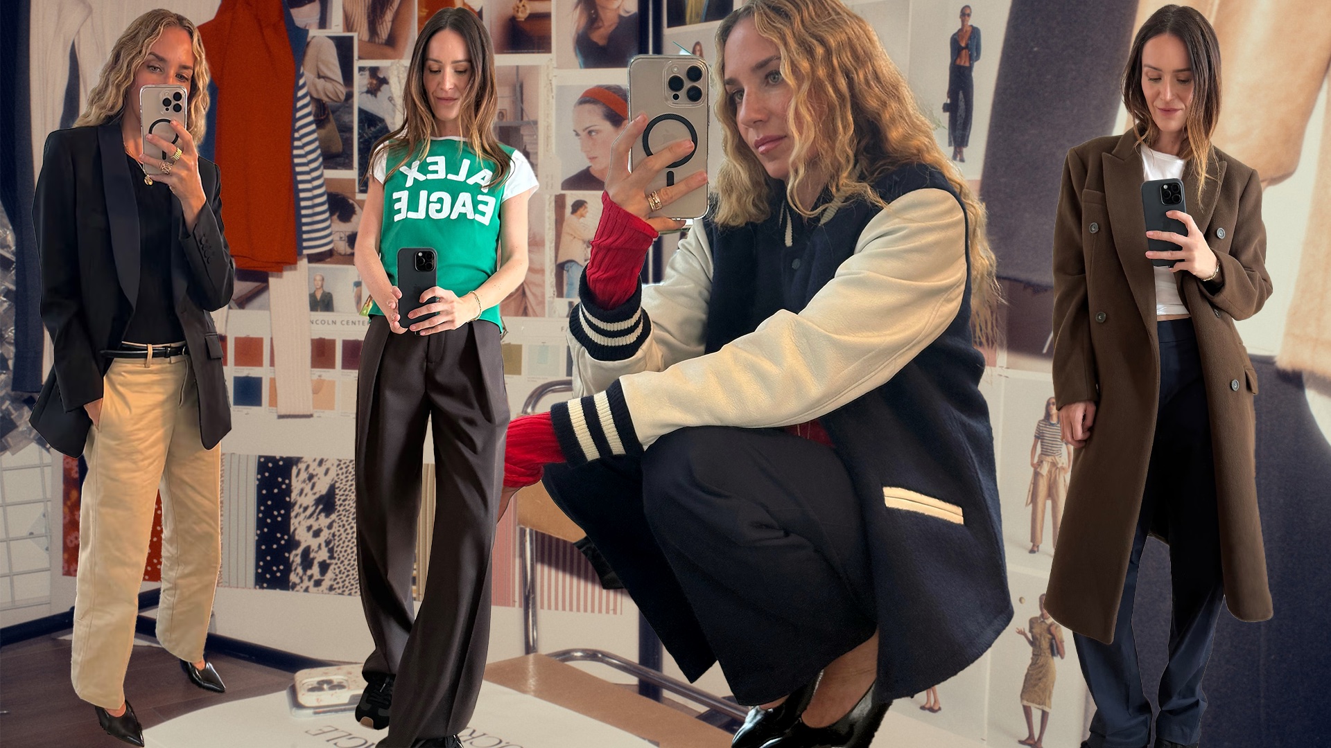 fashion collage of Alex Eagle and Olympia Gayot posing in Wholesale Replica Bag
Alex Eagle x J.Crew collection
