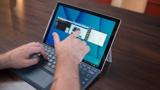 Touching Microsoft Surface laptop