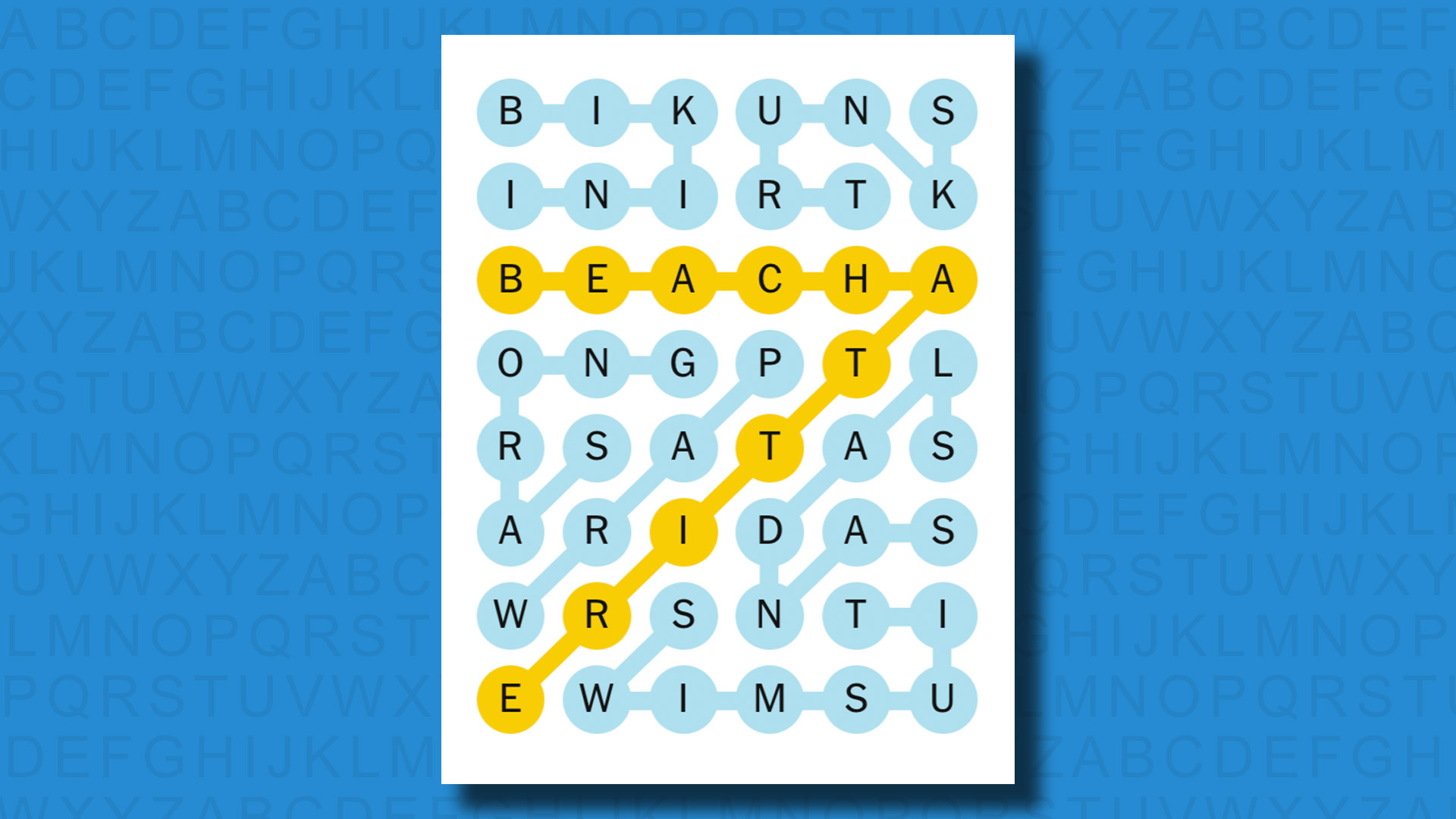 NYT Strands answers for game 504 on a blue background