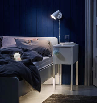 Ikea lighting in bedroom
