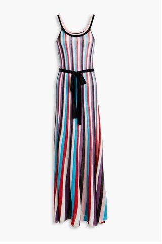 Rebecca Vallance Malaga Metallic Striped Knitted Maxi Dress