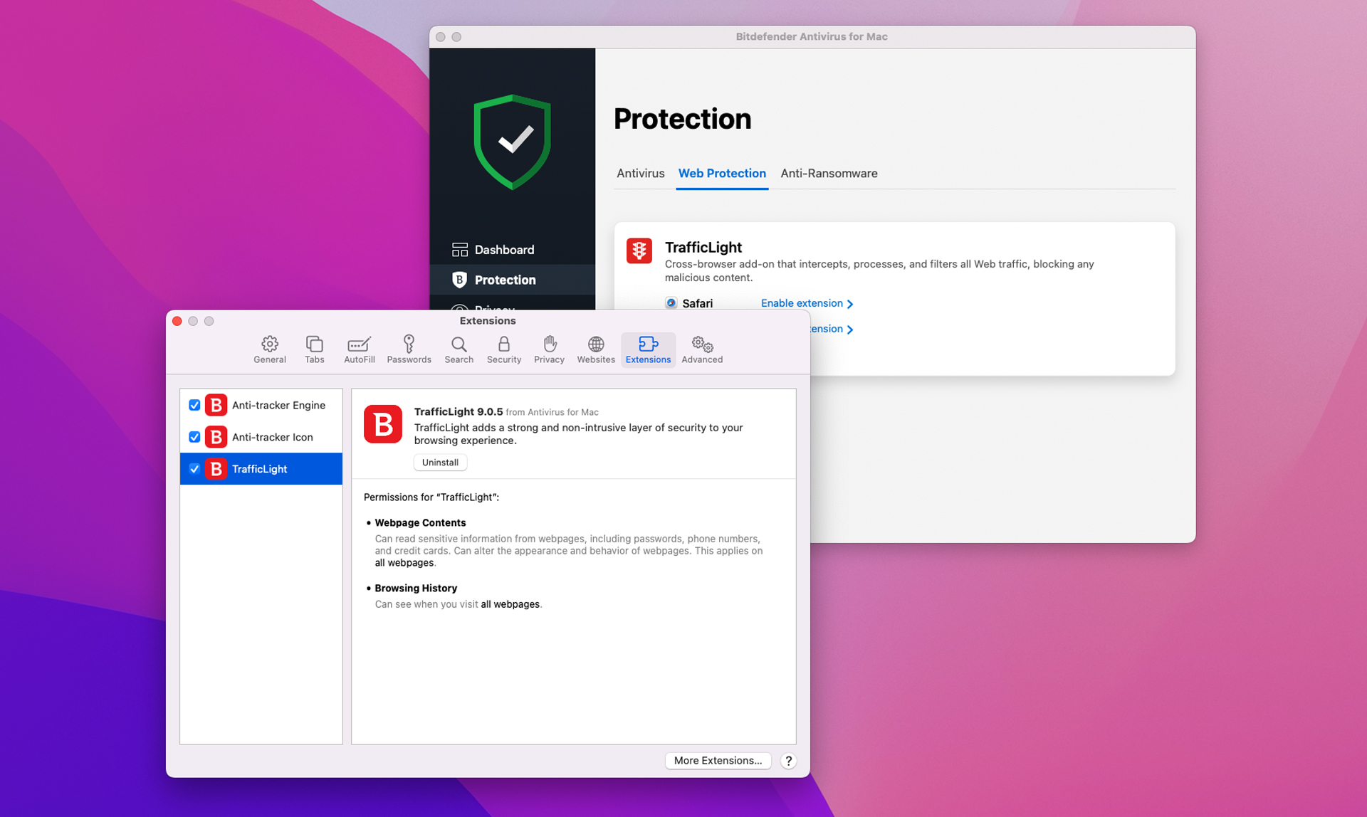 Bitdefender Premium Security for Mac app screen shot