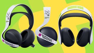 Images of the Marathon Pulse Elite Wireless headset on a light green GamesRadar+ background.