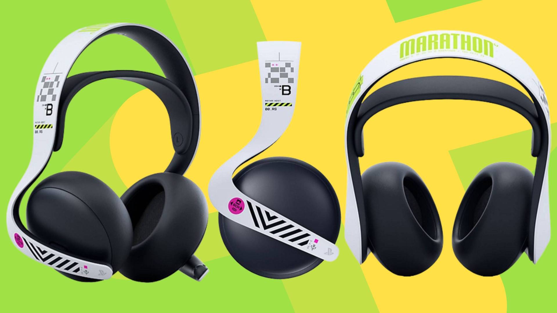 Images of the Marathon Pulse Elite Wireless headset on a light green GamesRadar+ background.