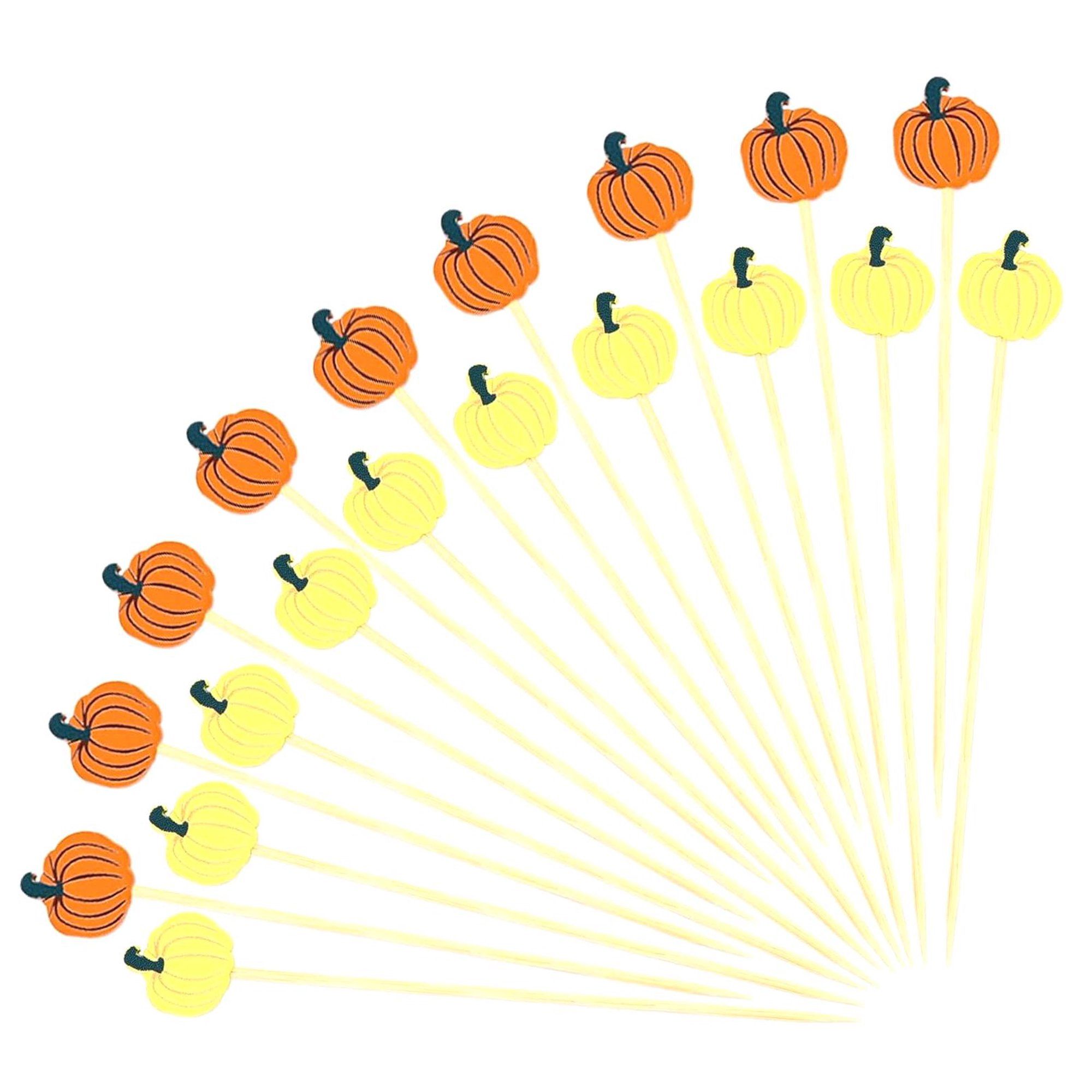 Yellow and orange pumpkin toothpicks