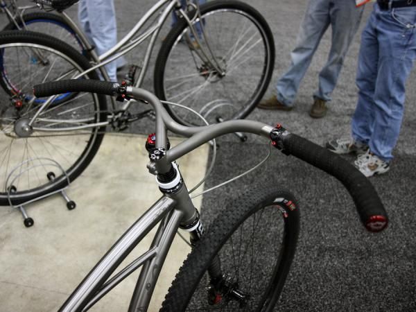 Wildly curved bars such as Black Sheep's titanium set were quite popular at NAHBS.