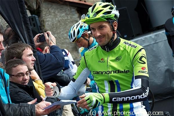 Ivan Basso (Cannondale) wouldn't be so smiley at the finish.