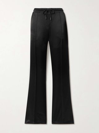 Satin straight leg track pants