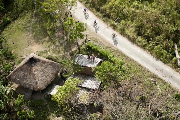 Riders flew at a fast pace on the road sections