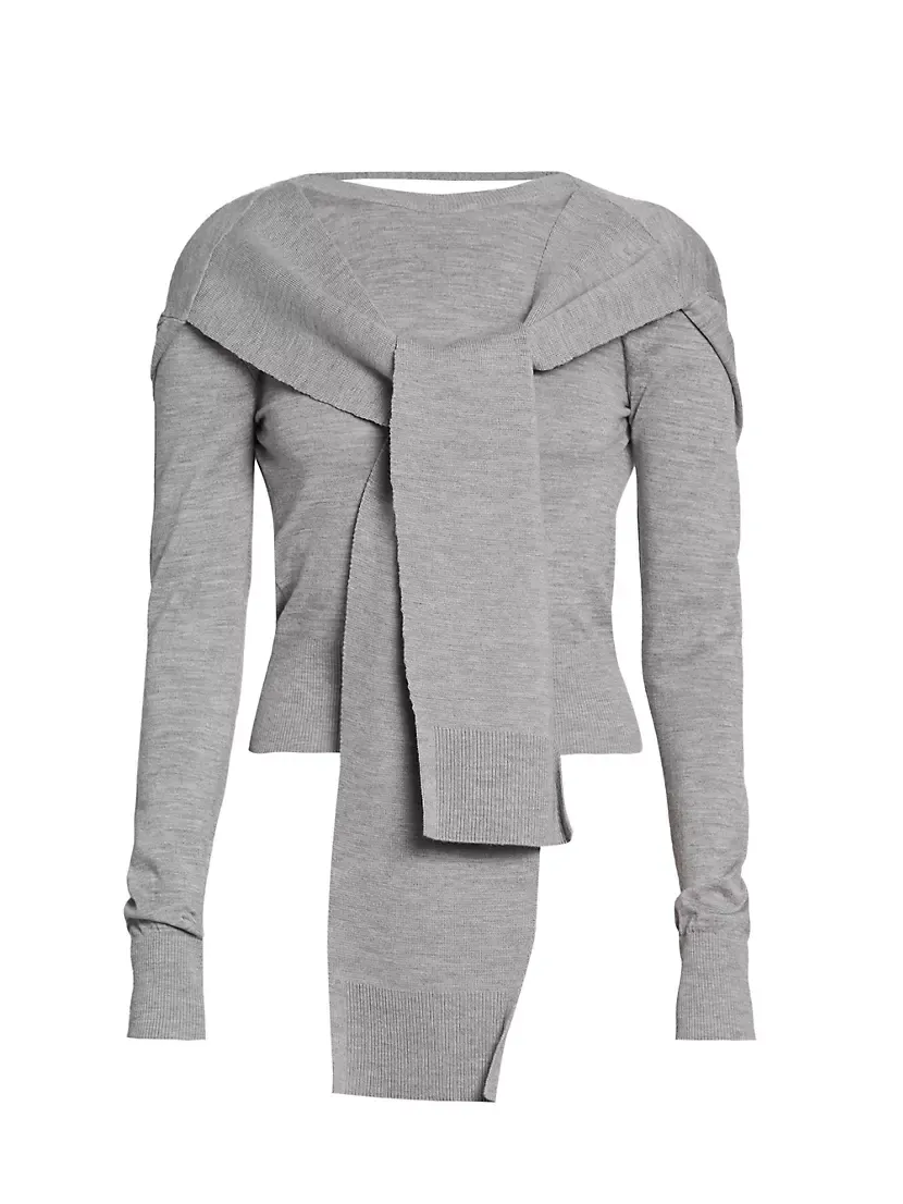 Le Pull Rica Wool Tie-Front Sweater