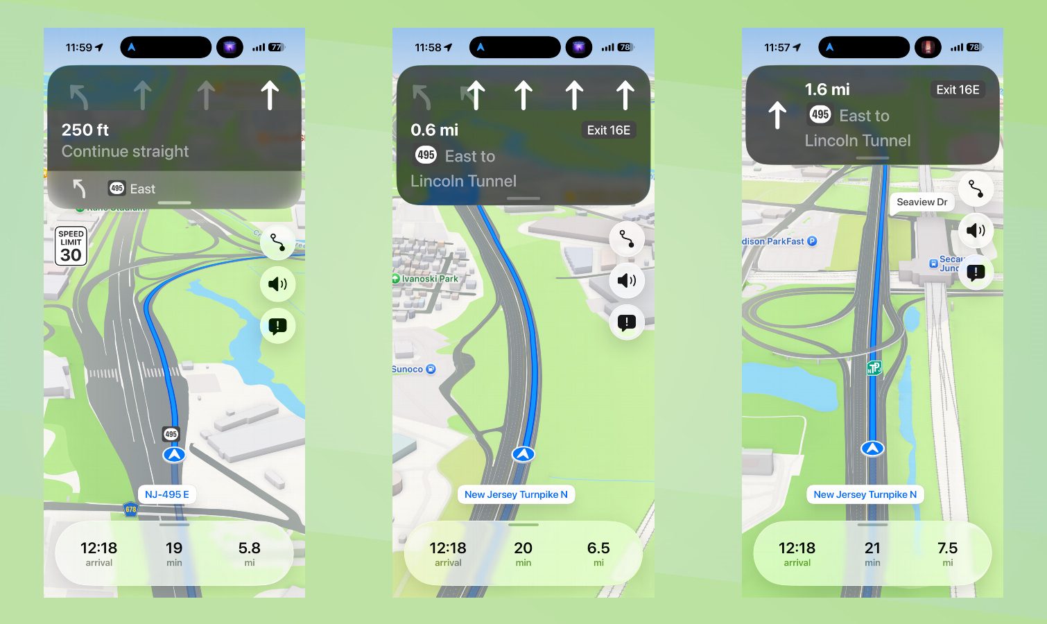 Apple Maps instructions screenshots.