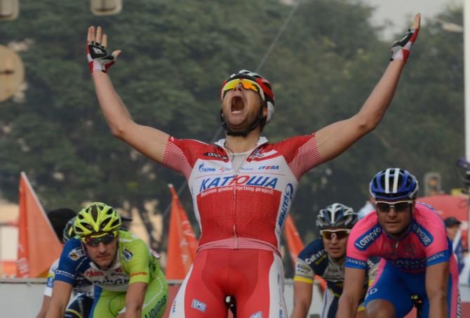Haller (Katusha) wins the Stage 4 at the 2012 Tour of Beijing
