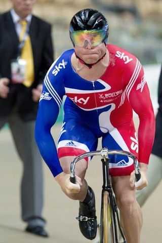 Chris Hoy (Great Britain) sets off.