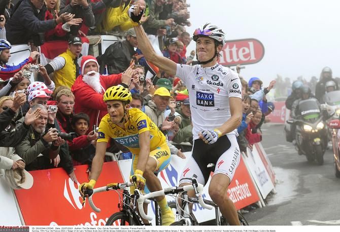 Andy Schleck won the stage but could not get time on Contador on the Tourmalet