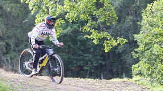 Josh Bryceland bottoms out his suspension at Red Bull Hardline 2024