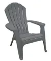 RealComfort Charcoal Resin Plastic Adirondack Chair