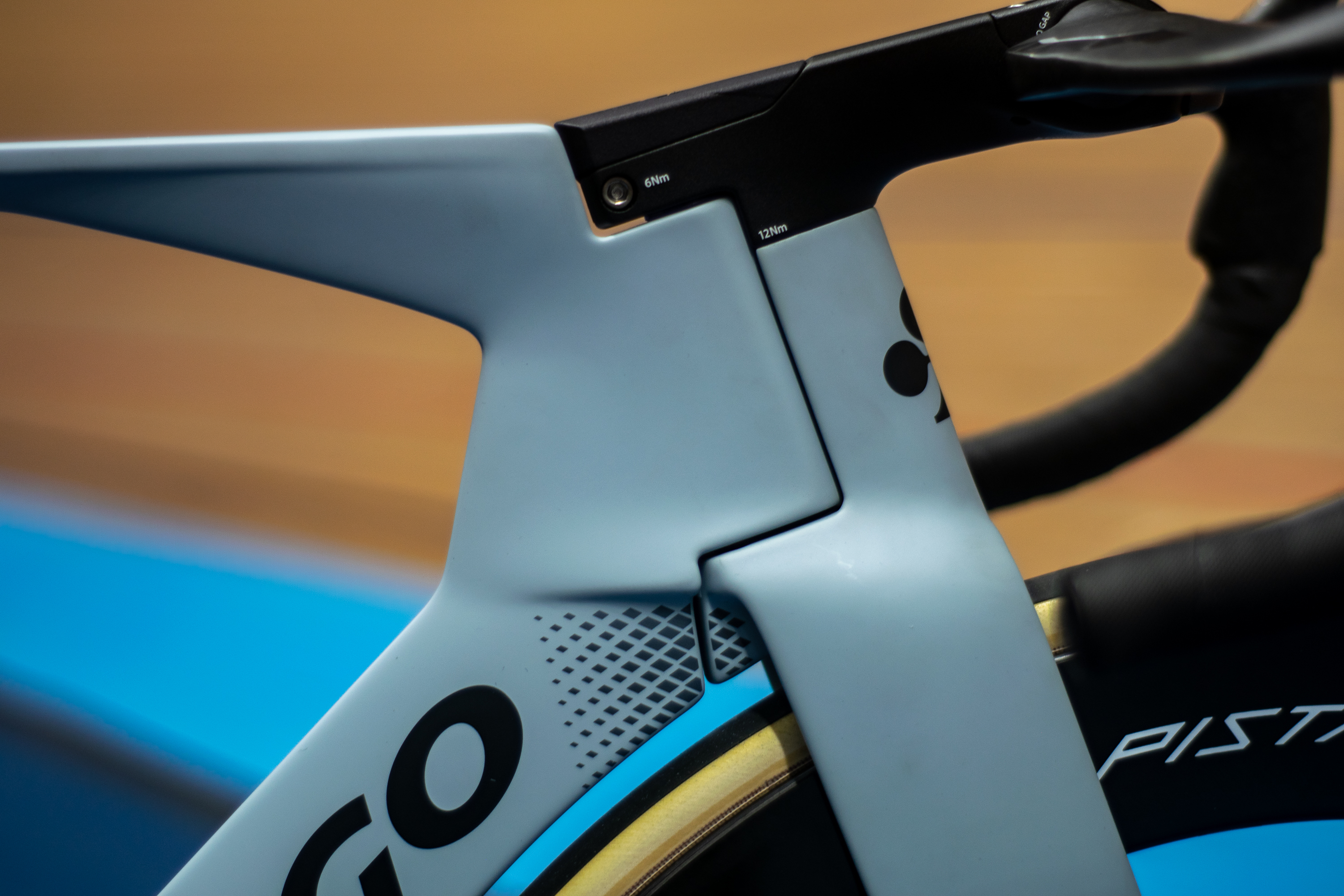 A Colnago T1RS track bike in a velodrome