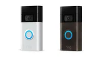 Ring Video Doorbell (gen 2) in two colours, on plain background