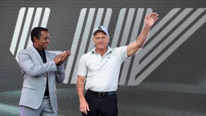 Managing Director of LIV Golf Majed Al Sorour and LIV Golf CEO Greg Norman