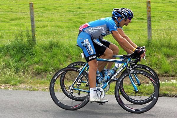 Egoi Martinez (Discovery) before his crash heading into Caen.