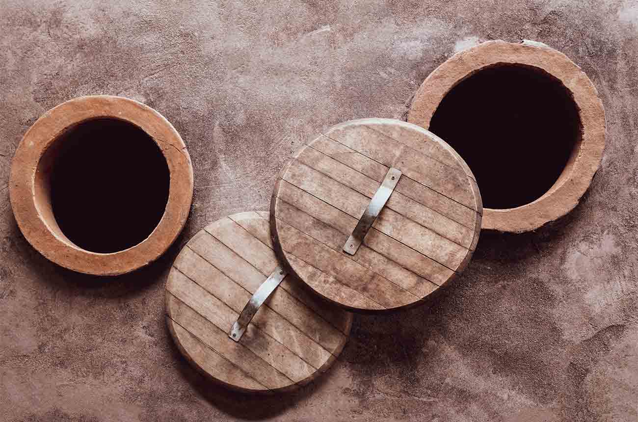 The Olianas estate uses amphorae to vinify and age a selection of their wines