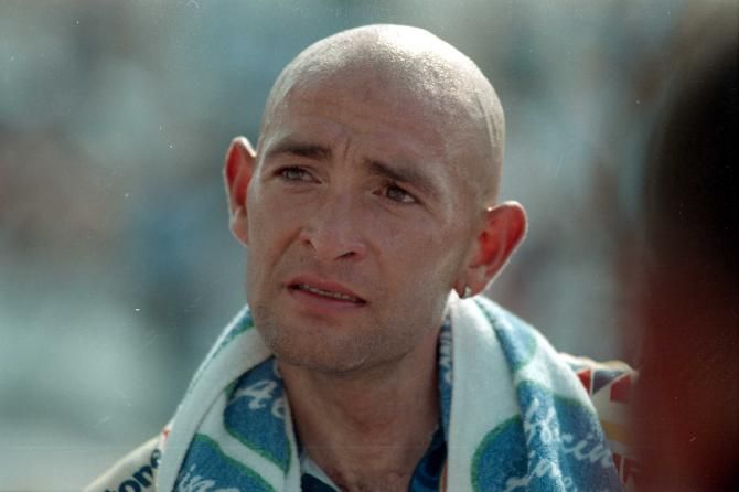 Marco Pantani post-race