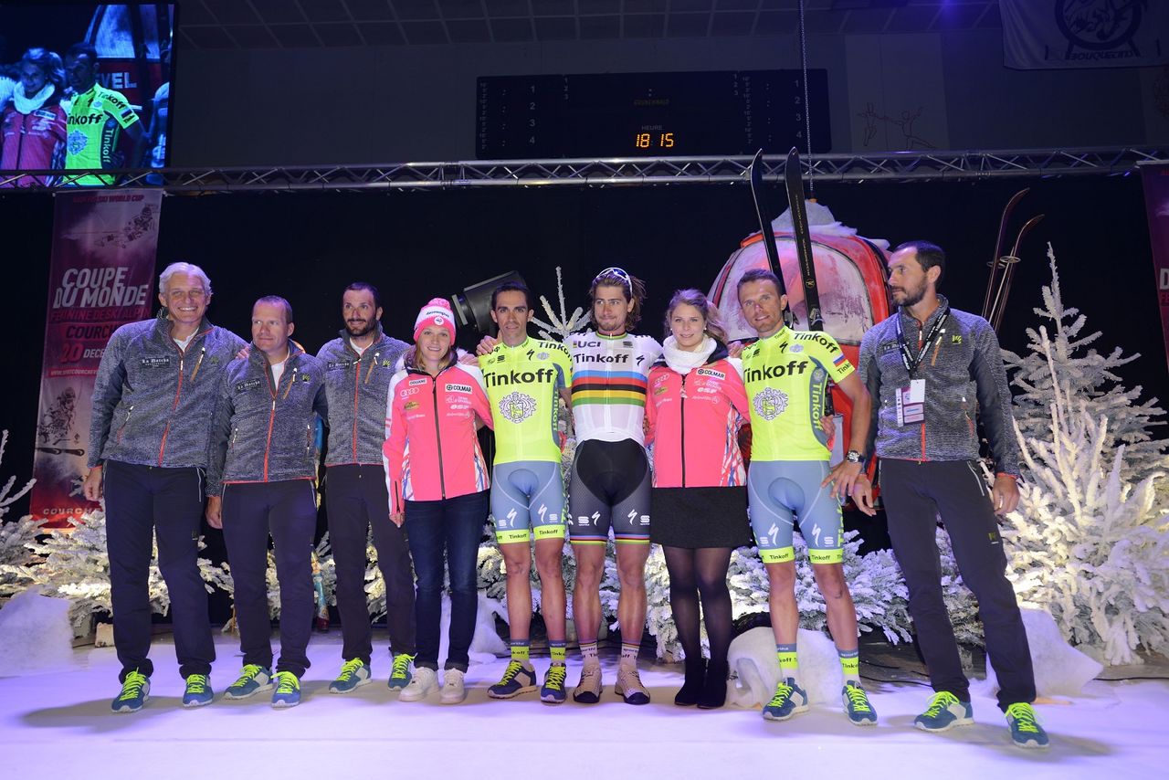 The team picked an unusual venue for unveiling their 2016 cycling kits.
