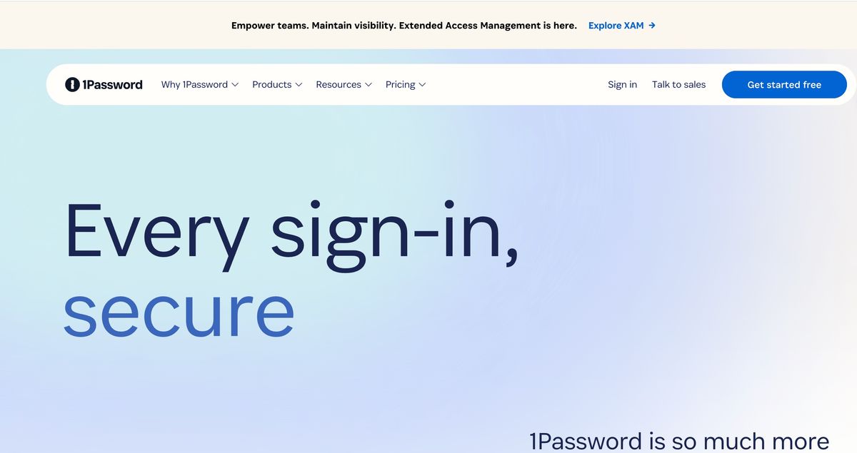 1Password home page