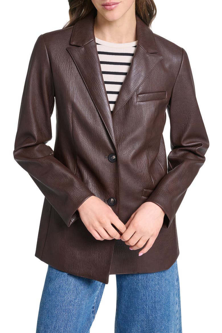 Faux Leather Blazer