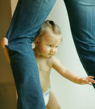 mom legs with baby
