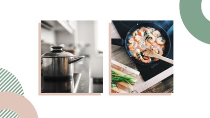 Pans cooking on Induction hob vs electric hob comparison article with pros and cons