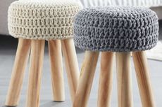 Aldi cream knitted stool 