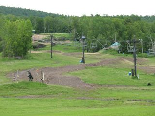 Looking up the four cross course at Windham Mountain, New York