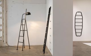 ladders in art gallery