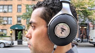 Focal Elegia being worn by our reviewer on New York street