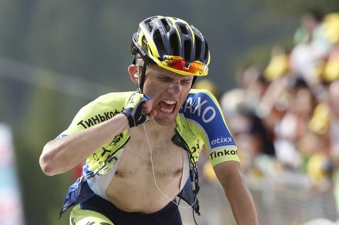 Rafal Majka (Tinkoff-Saxo) celebrates his stage victory